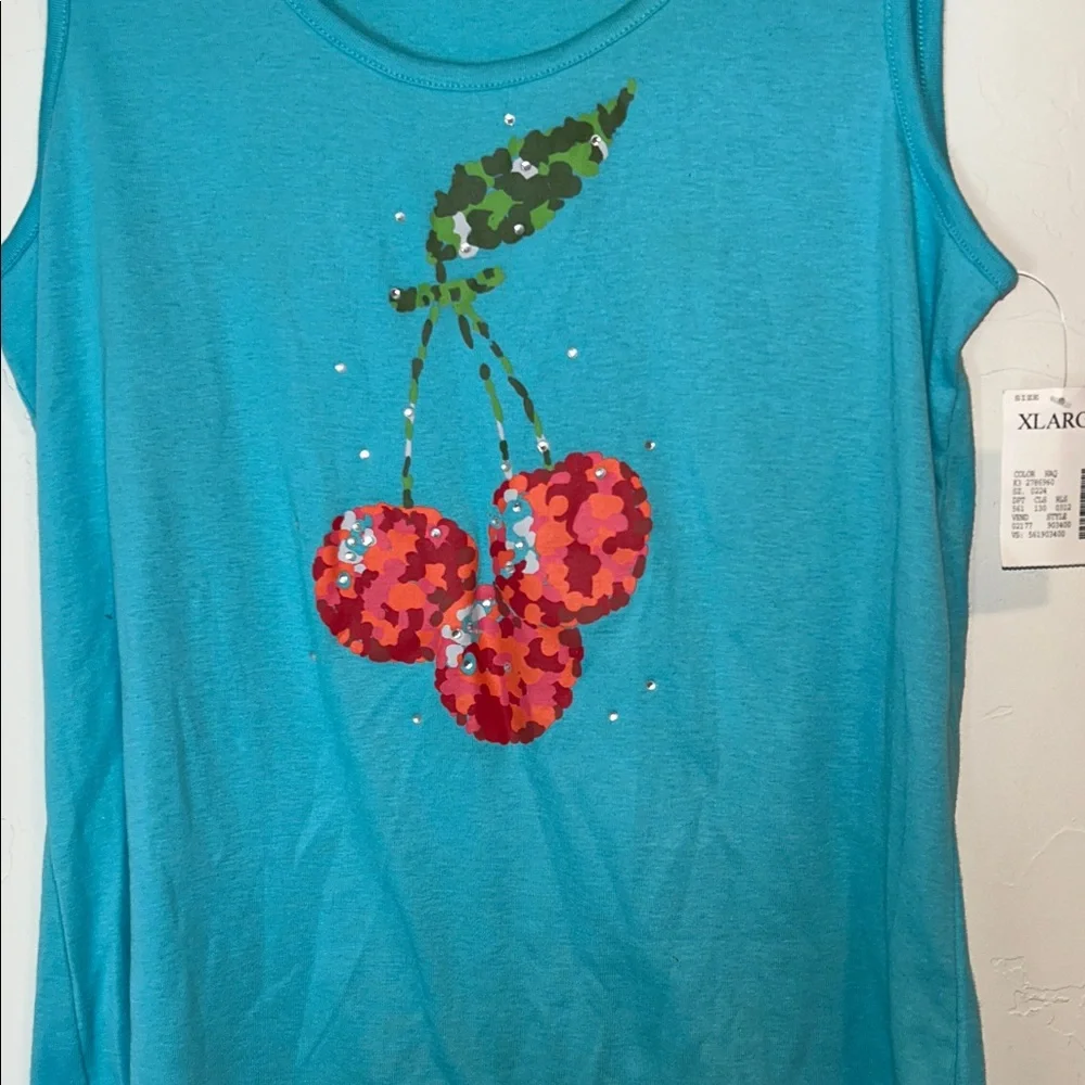 Fashion Bug XL Cherry Dot Sleepwear Cotton Polyester Tank Top (3/$25)